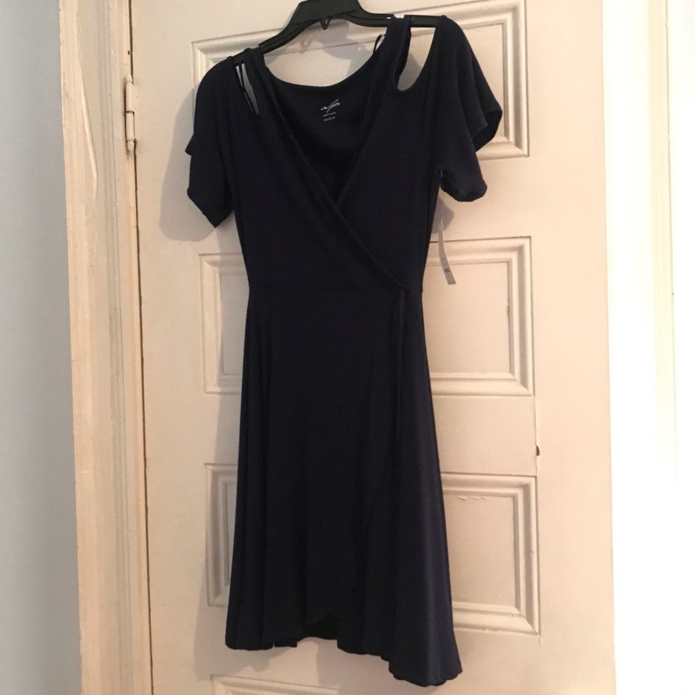 Francesca’s Navy Blue Wrap Dress